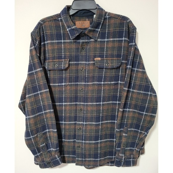 Orvis Other - Orvis Classic Plaid Heavyweight Flannel Shacket Shirt XL Blue Green Brown Cotton